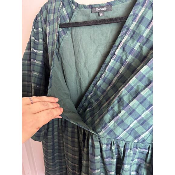 Madewell Green Plaid Mini Dress - Picture 4 of 11